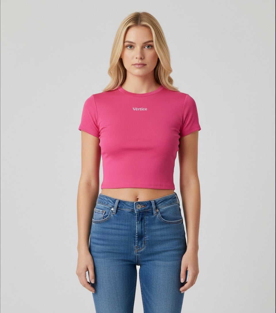 Pink women's short sleeve